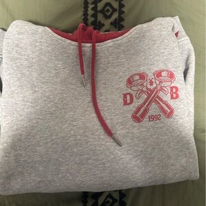 Gray and Red Dutch Bros Hoodie